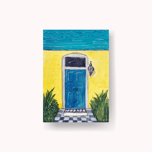 blue door yellow door print