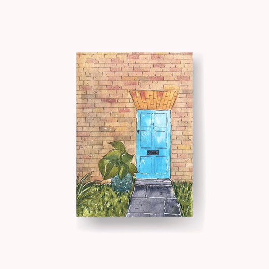 light blue london door art print