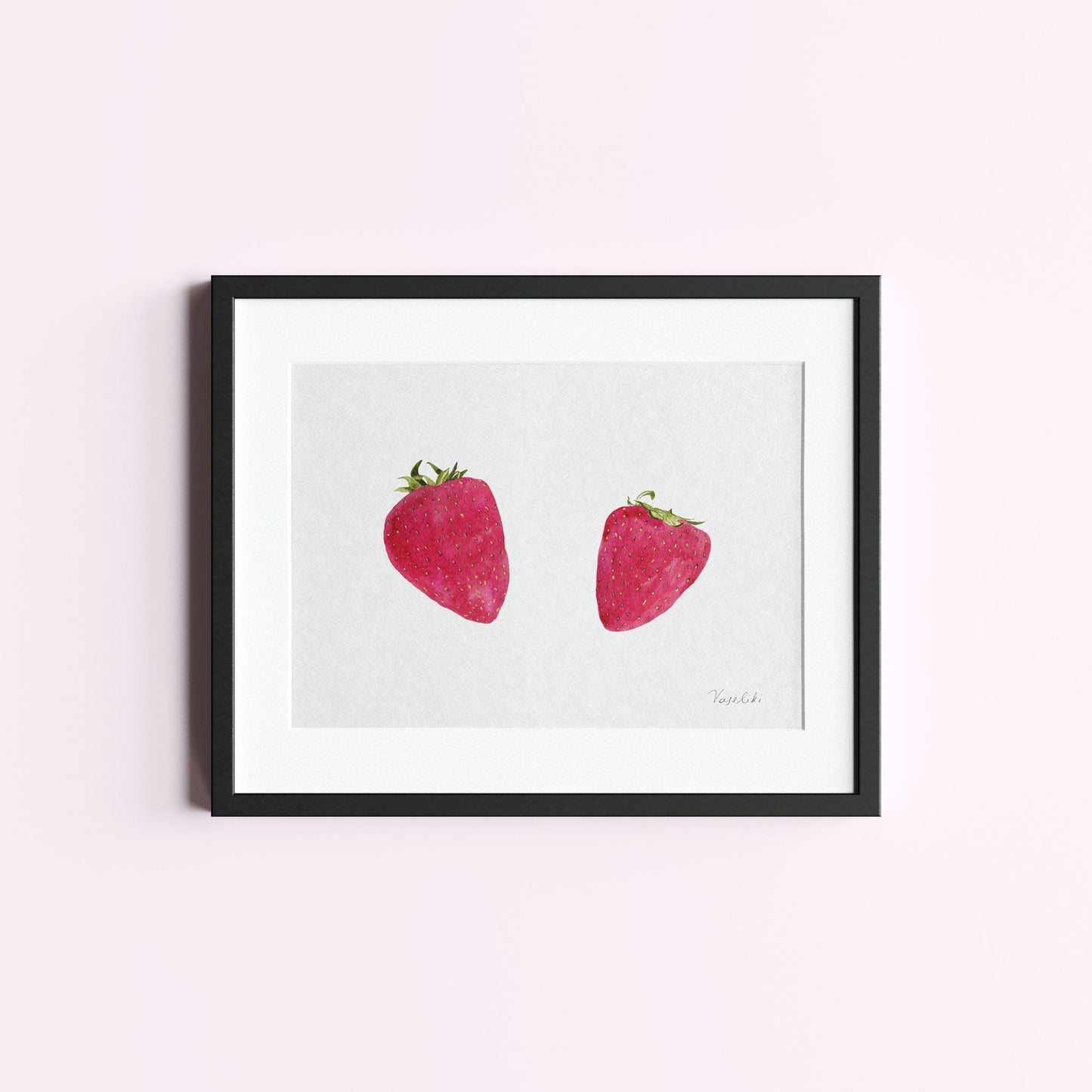 print for wall of strawberries painting