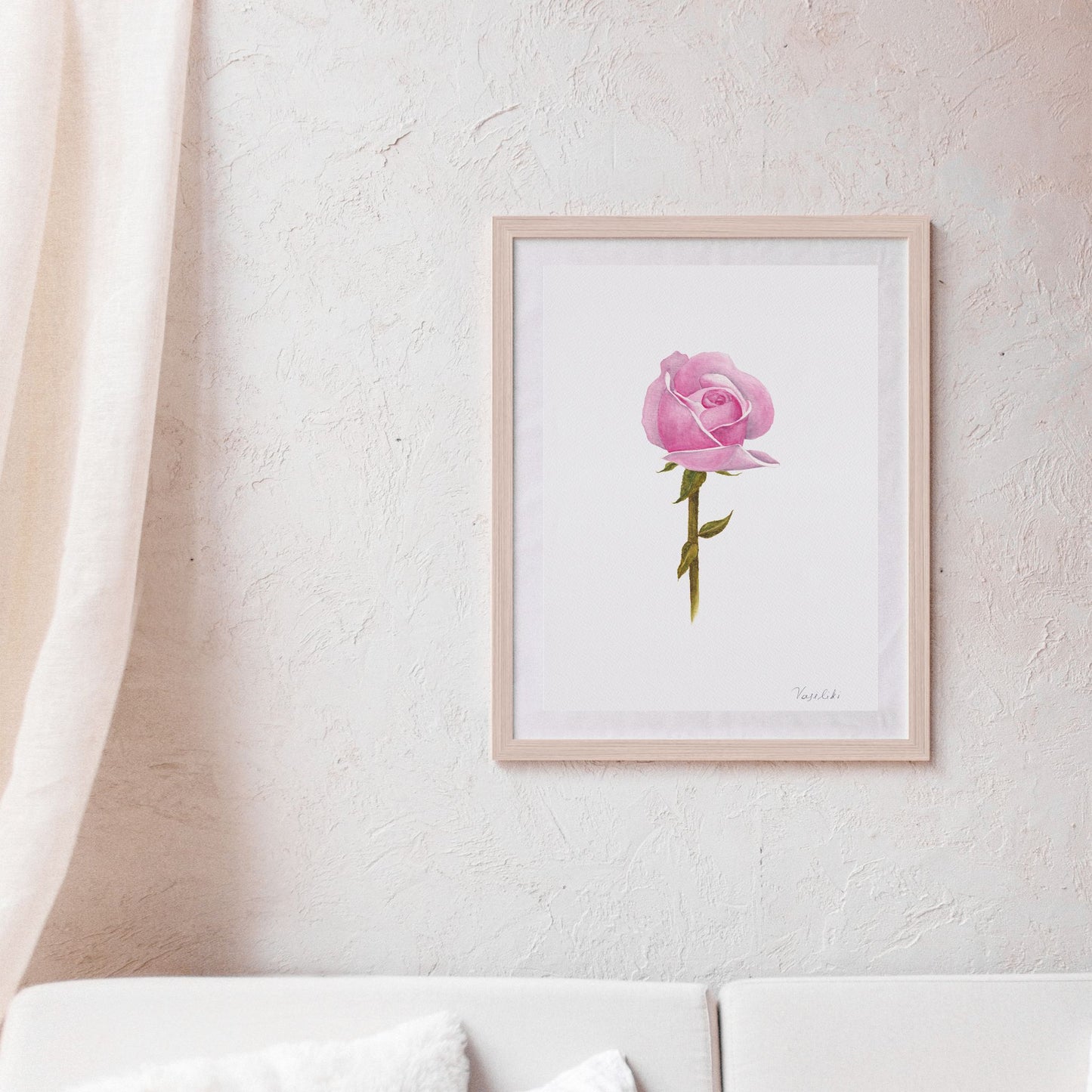 rose art print