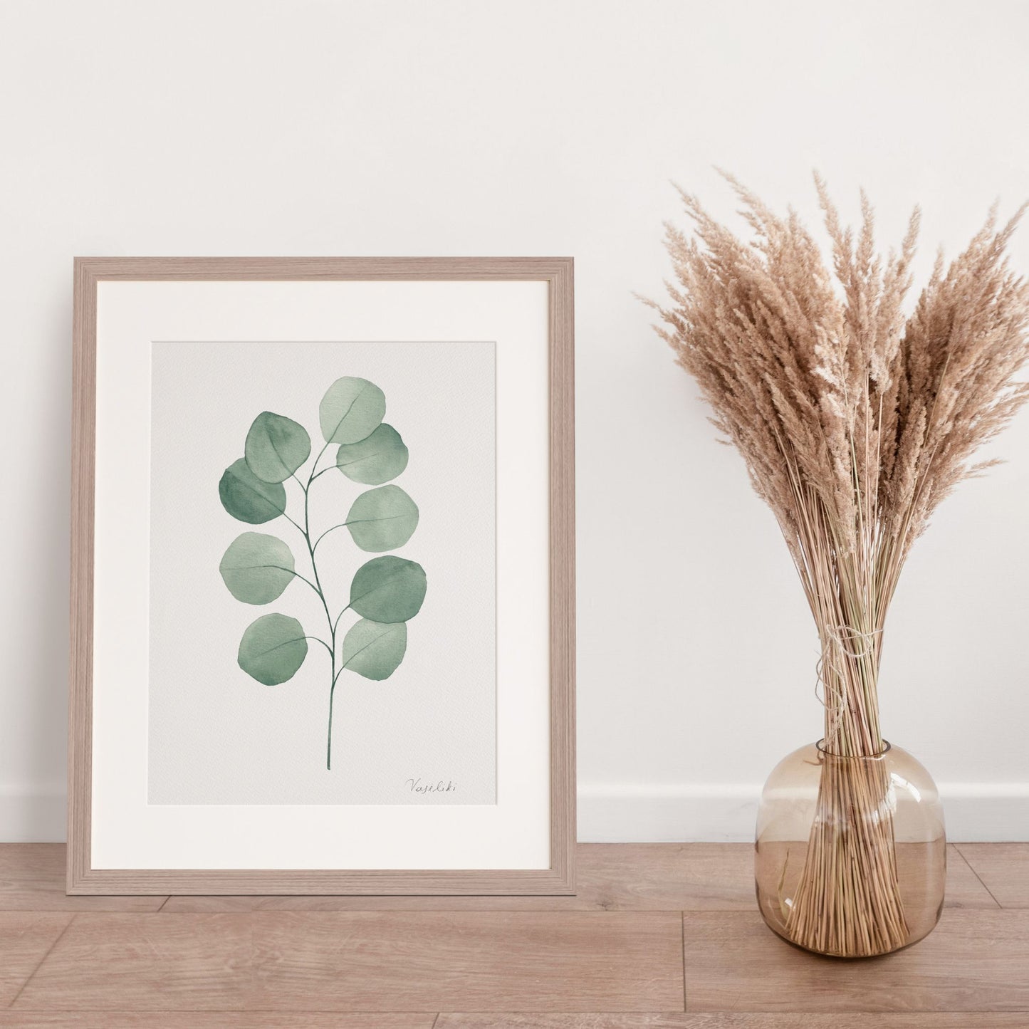 silver dollar eucalyptus art print for wall A4