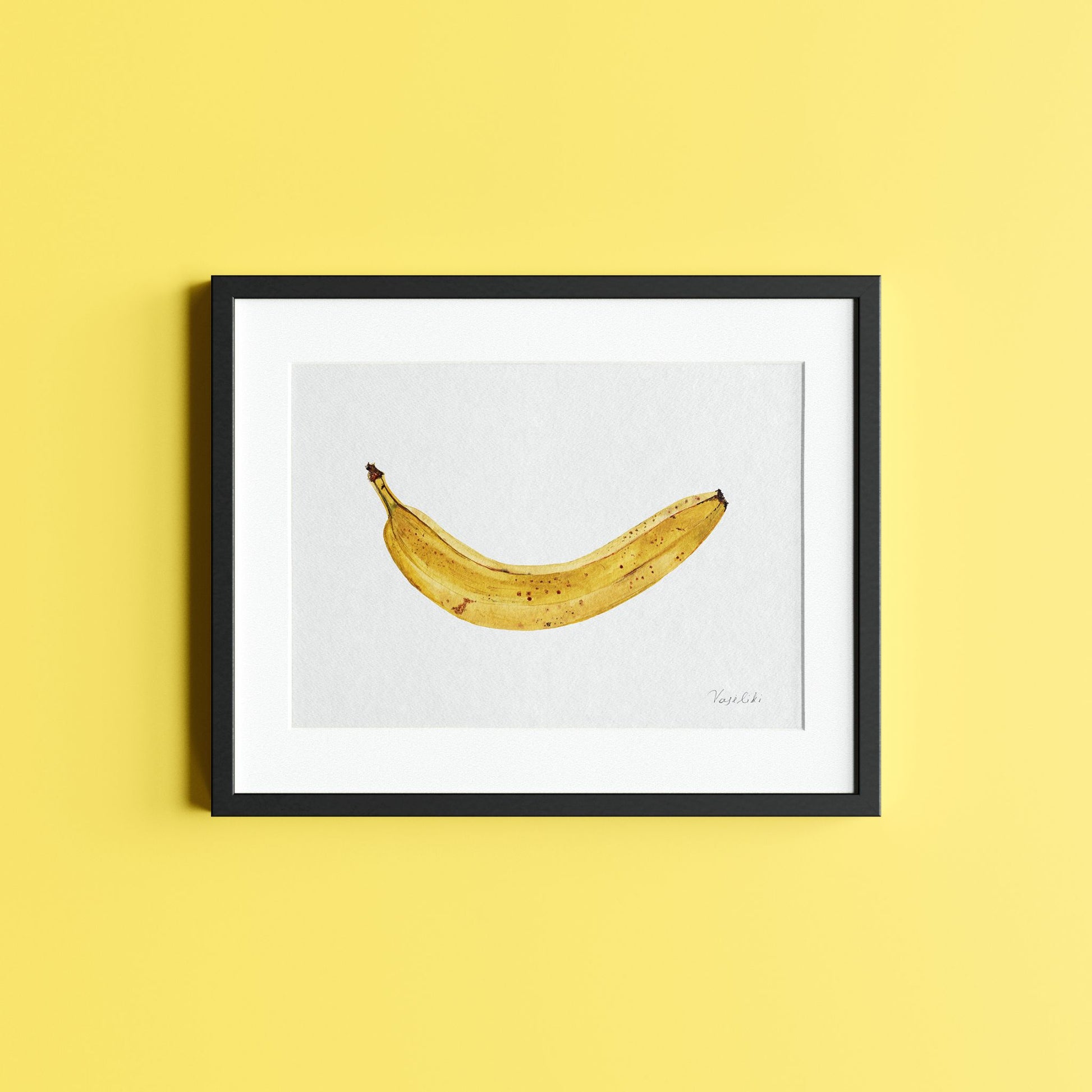 watercolour banana print