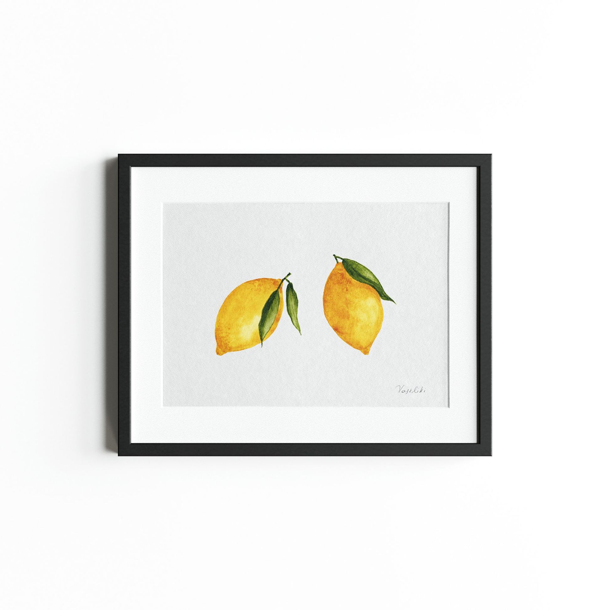 watercolour painting of lemons painting