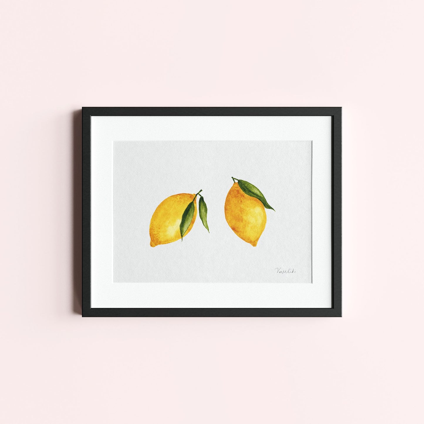 painting of lemons printed on premium paper