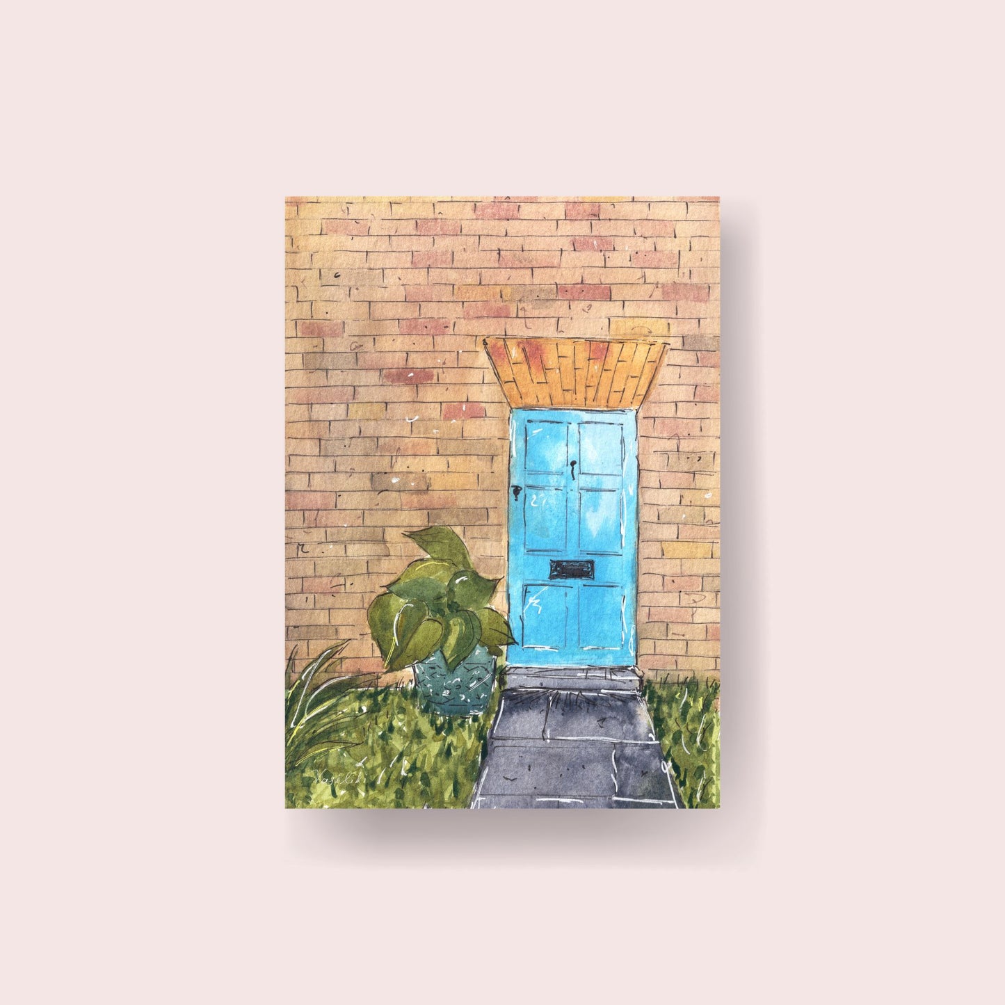 light blue door london print