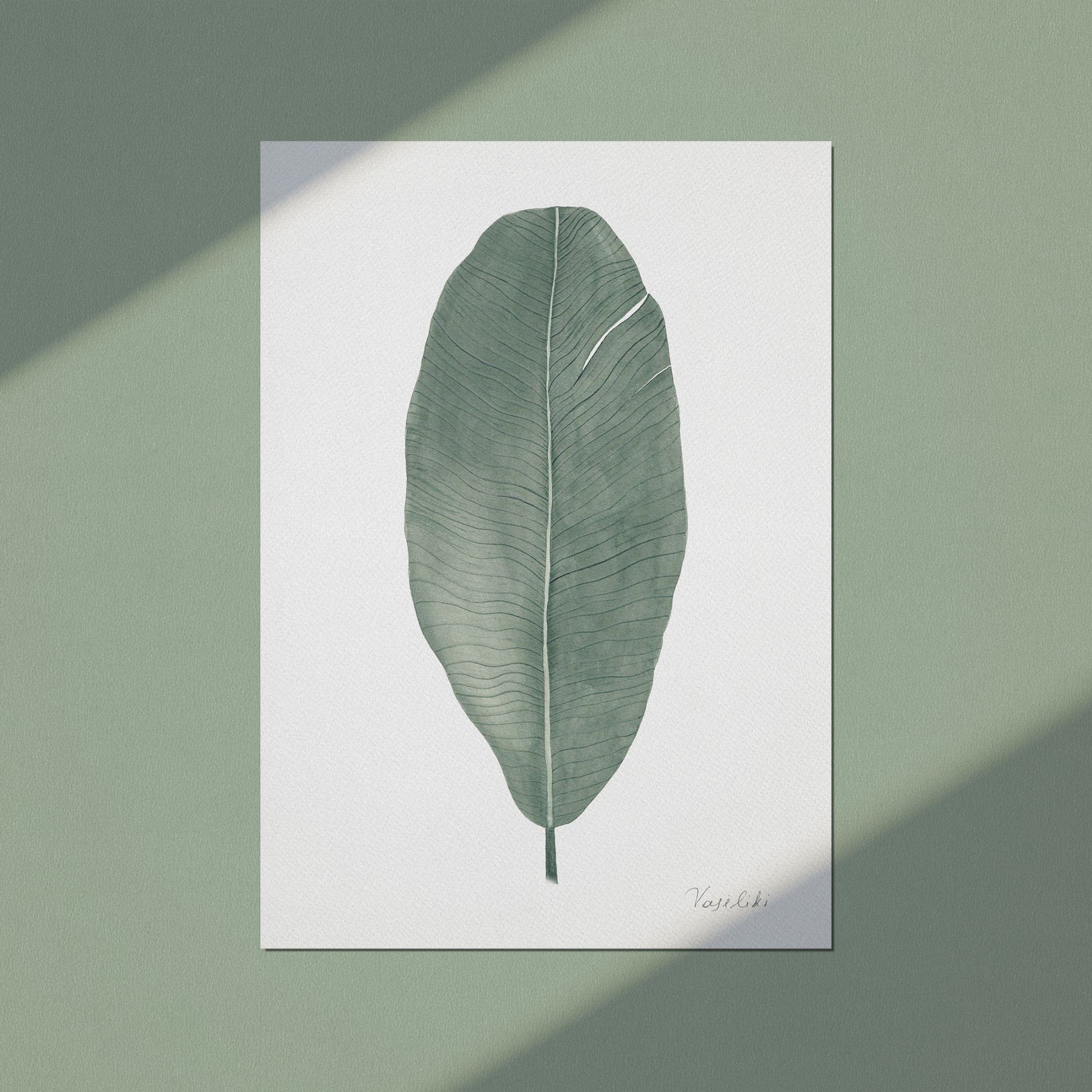 banana leaf art print decor