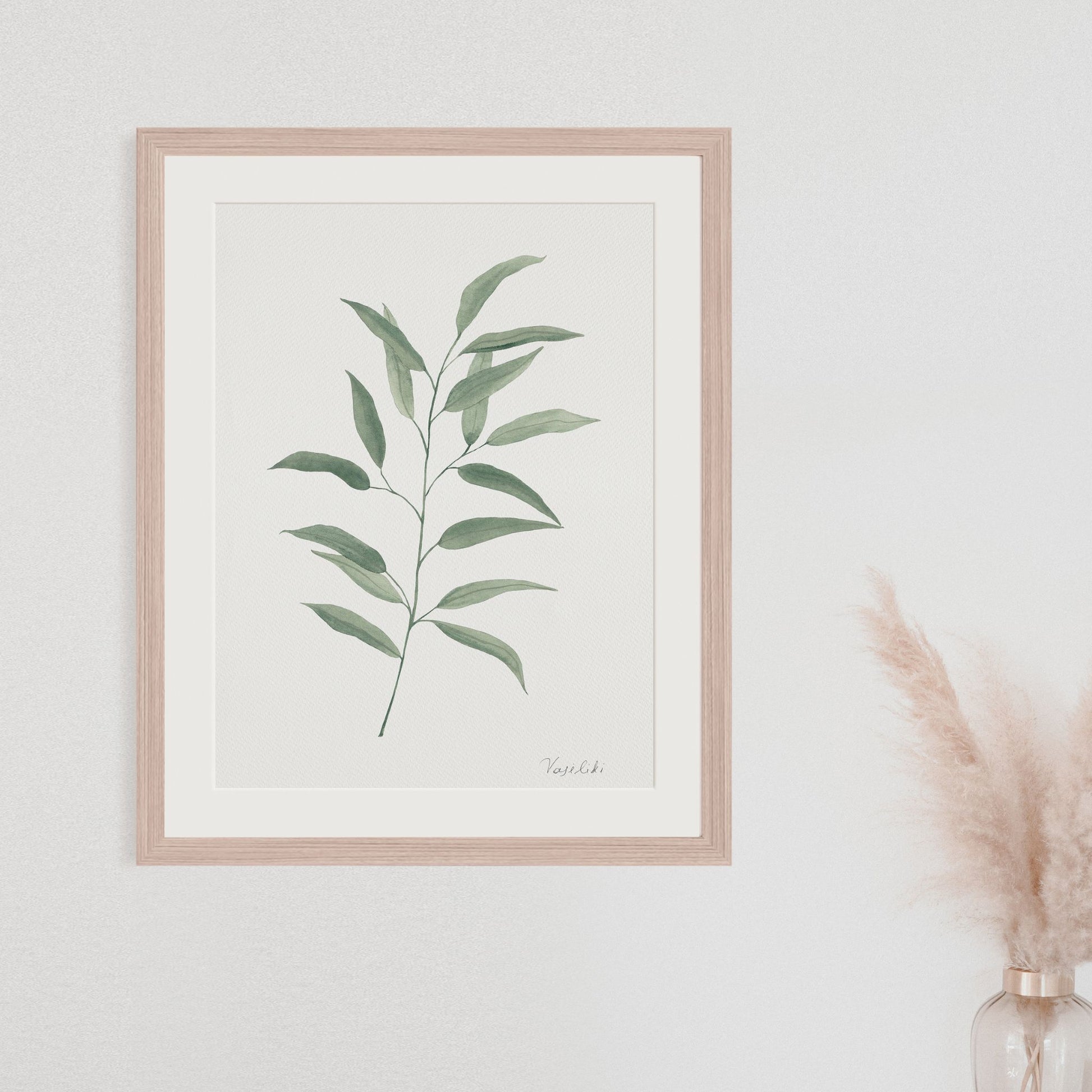 A4 art print with eucalyptus painting