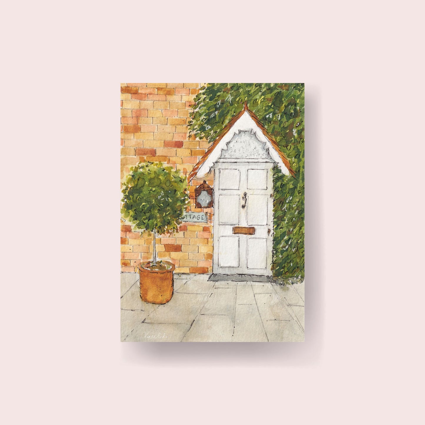 white door art print of london